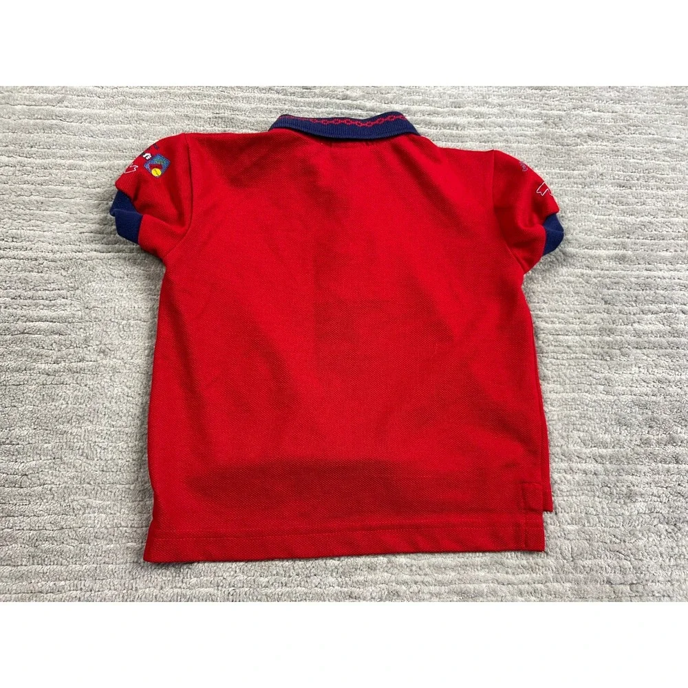 OshKosh Polo Shirt Unisex 24M Red Vintage B'gosh S/S Nautical‎ Sailor USA